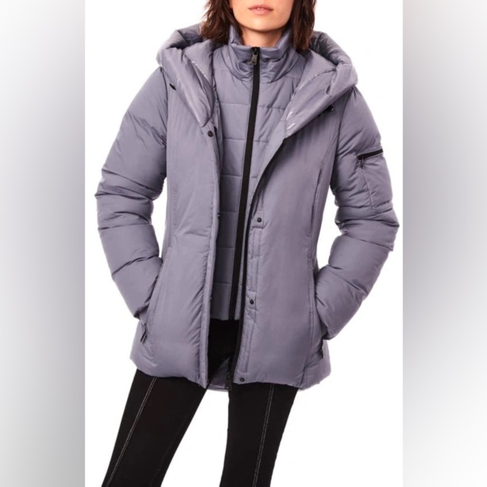 Bernardó Midtown Winter Puffer Jacket NWT Size S | Light Blue Water‑Resistant